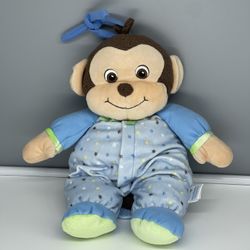 2010 Garanimals Blue Star Musical Plush Monkey Plays Lullaby - Like New