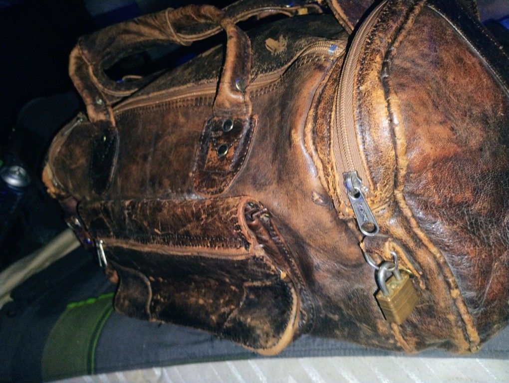 Very Old Buffalo Leather Duffel Bag