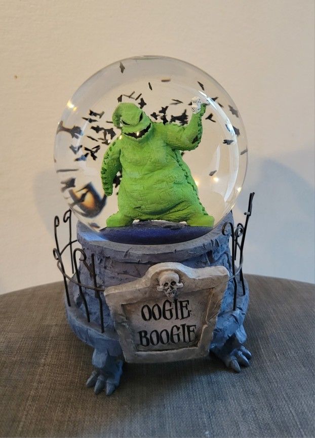 Disney The Nightmare Before Christmas Oogie Boogie Musical Snowglobe Vintage Snow Globe Collectible NBC This Is Halloween