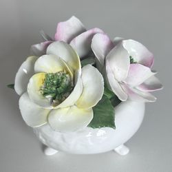 Bone China Lt. Pink/Yellow Floral Bouquet-Staffordshire, England