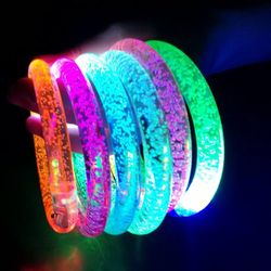 24Pcs LED Glow Bracelets Set - Light Up Party Favor Toys Glow Sticks - Glow in the Dark Accessories for Halloween, Birthdays, Concerts, and Carnival C