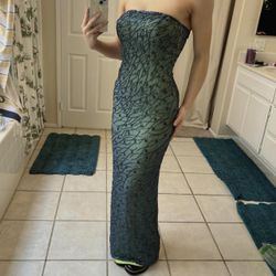 American Vintage Women's Green and Blue Dress(76)11