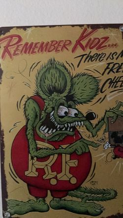 Rat fink metal tin sign