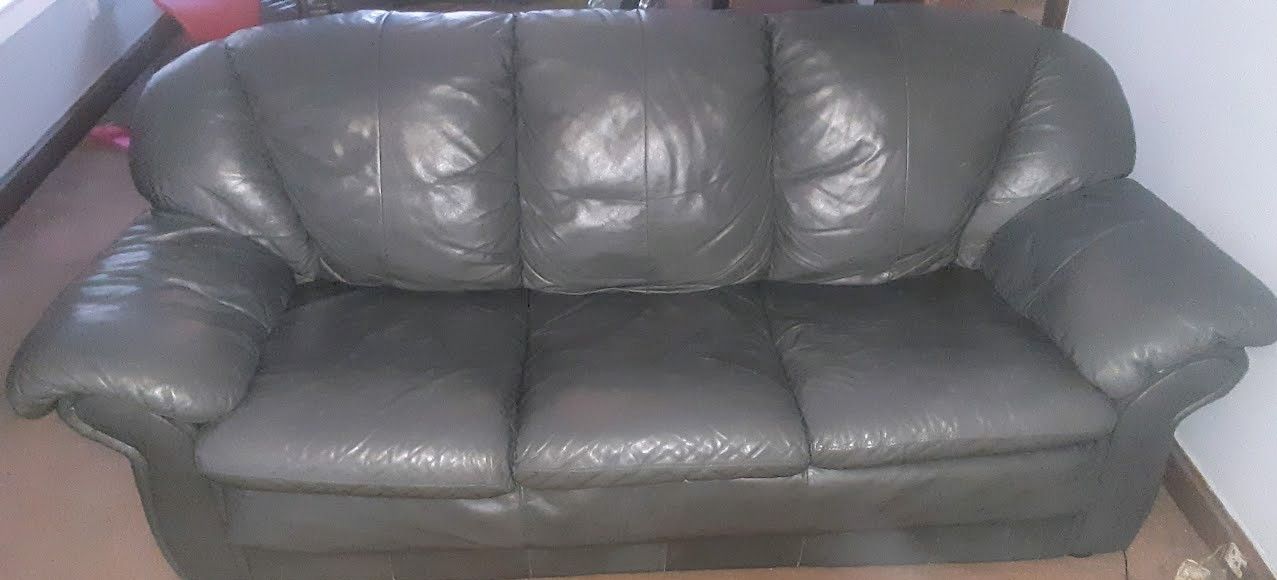 Beautiful Petfree Grey Leather Sofa