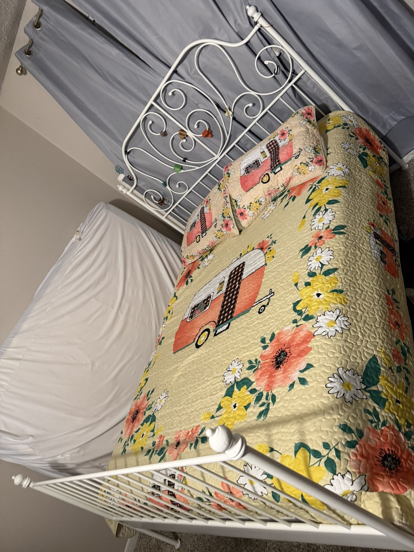 Queen size bed and mattress