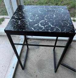 Small black and white side table