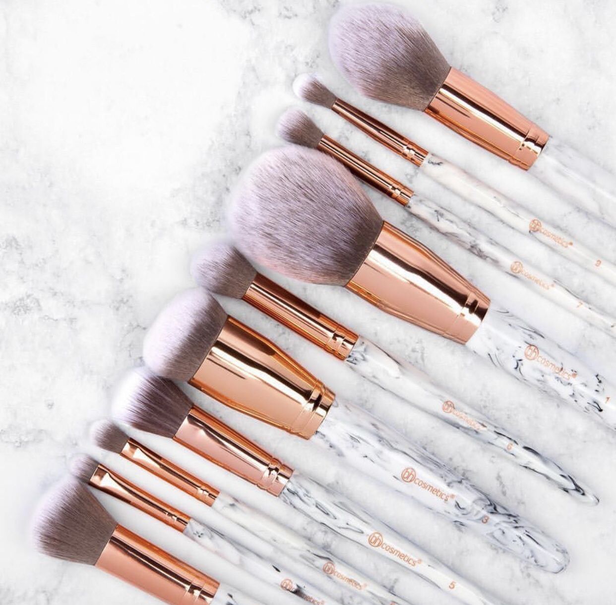 BH cosmetics marble luxe makeup brushes set of 10