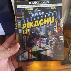 Pokémon Detective Pikachu 4K UHD Blu Ray Combo Steelbook With J Card OOP RARE