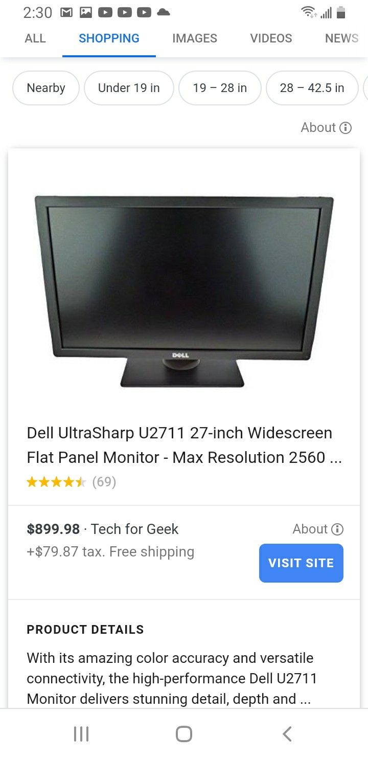 Very nice 900$ (curently) 27" dell ultrasharp gaming computer monitor!