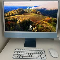 iMac with Apple M1 chip
8-core CPU / 7-core GPU
8GB Unified memory 
256GB SSD