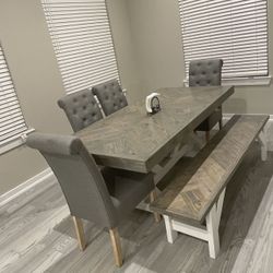 Custom Built Dining Table Solid wood Farmhouse Set Modern Rustic Bench Country Oval Round Counter Breakfast Height  Farm House 