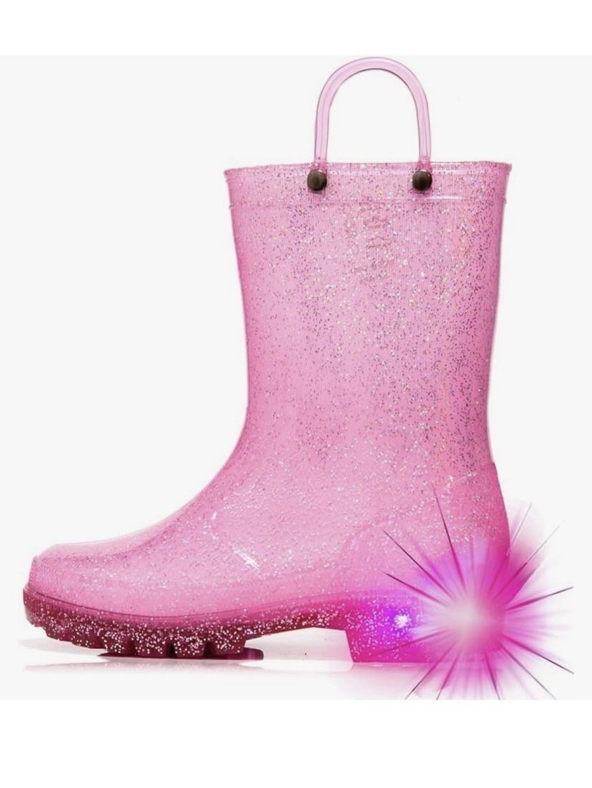 HugRain Light Up Rain Boots for Little Kids Size 8. (M)
