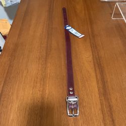 New Genuine Leather Burgundy Dog Collar 20”