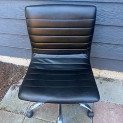 Black full leather desk chair