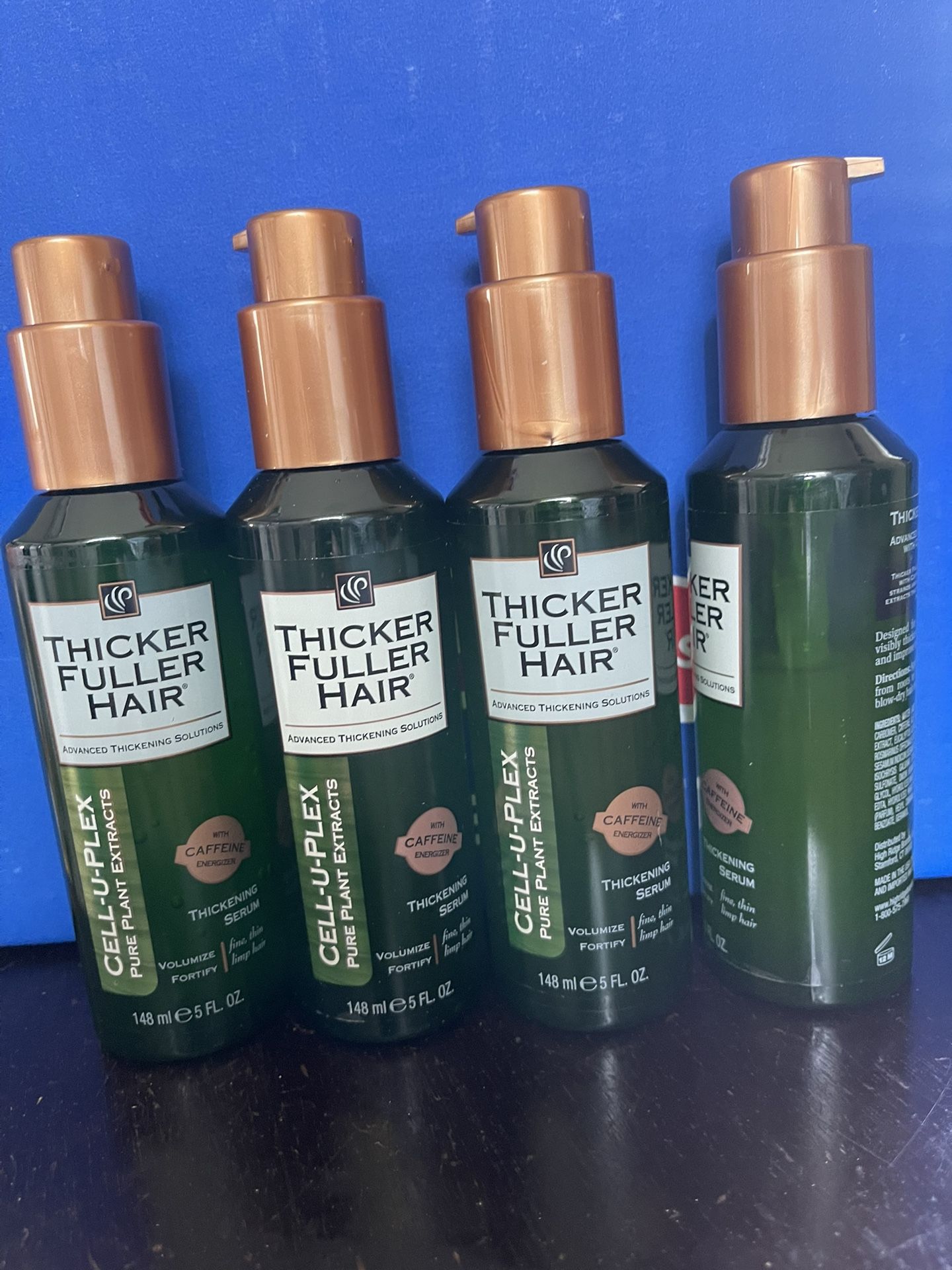 Lot of 4 Thicker Fuller Hair THICKENING SERUM 5oz. Cell-U-Plex