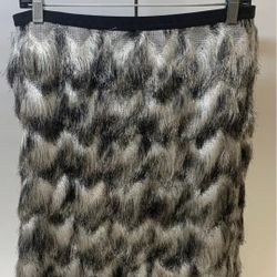 Ann Taylor Loft FUR Frill Pencil Skirt Size 12