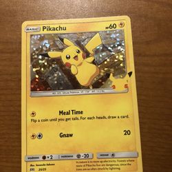 Pikachu 25th Anniversary Card Holographic