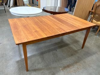 Rectangular Natural Finish Cherry Dining Table with Extension Leaf