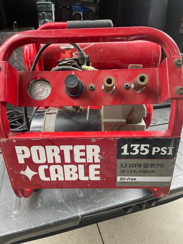 3 HP 4 gallon Porter Cable compressor