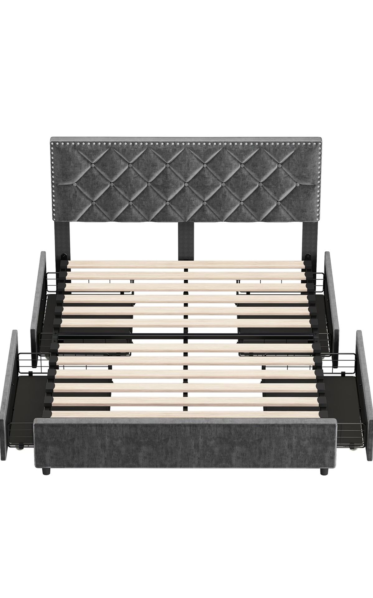 Queen Bed Frame with Drawers 