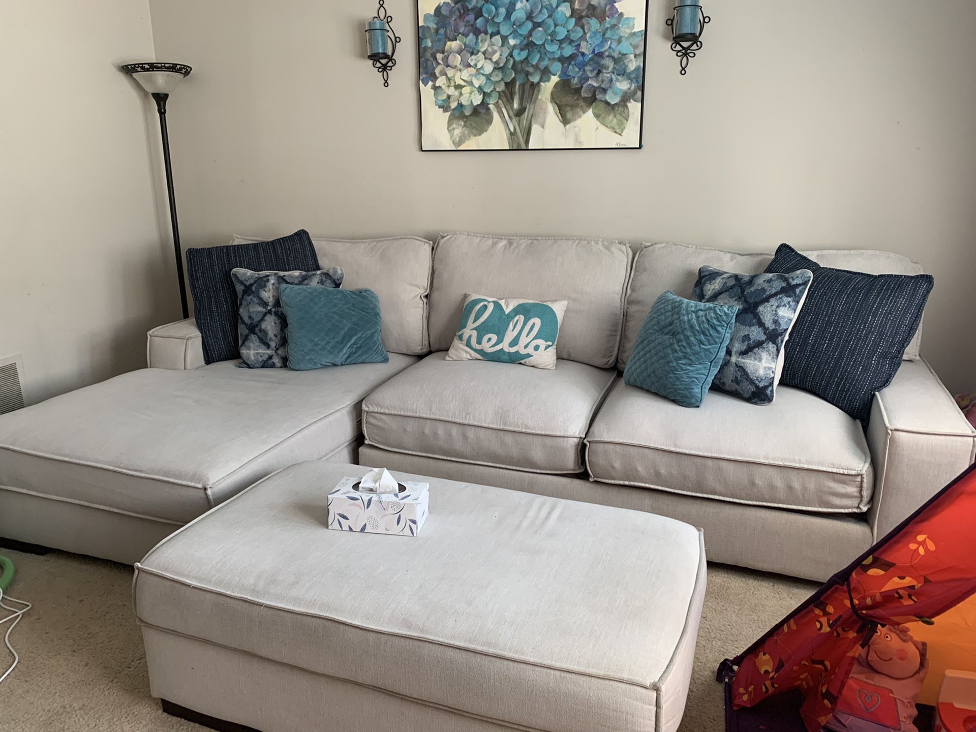 Ashley sectional with ottoman