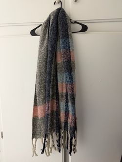 $5 Renee’s NYC Multicolor Scarf Pink Blue Gray Cream