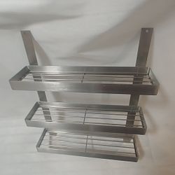 Kitchen Bathroom Storage Racks Shelves Hangers Stainless Chrome Wood