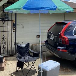 umbrella chair and cooler