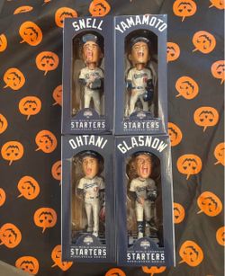 COMPLETE SEALED SET — Snell Glasnow Ohtani Yamamoto 2026 Dodgers Starter Series Bobbleheads