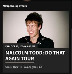 MALCOLM TODD: DO THAT AGAIN TOUR TICKETS (2)