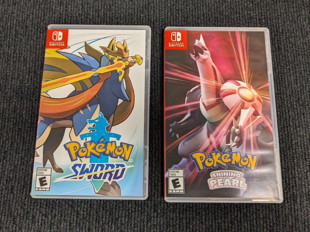 Pokemon Sword and Pokemon Shining Pearl Nintendo Switch Games, CIB, Excellent Condition!