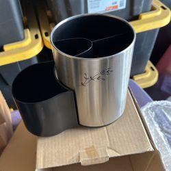 Organizador De Utensilios de Acero Inoxidable Y Plástico 