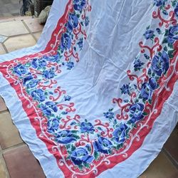 Vintage Floral Tablecloth Linen