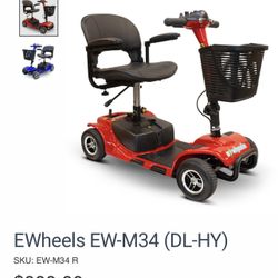 E Wheels M34 Electric Mobility Scooter - 4 Wheel - Red