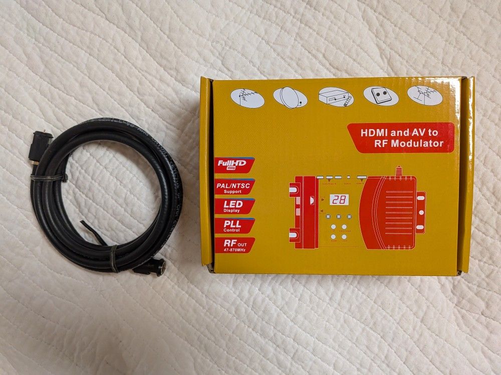 AoeSpy HDMI/RCA AV to RF Modulator - VHF UHF Coaxial Converter