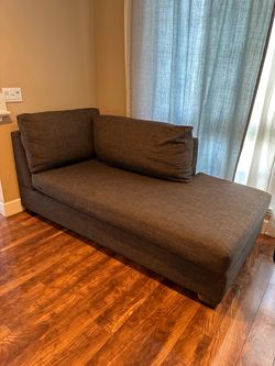 Gray Fabric Chaise Lounge Sofa - $75 OBO