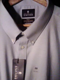 NEW STAFFORD X-TALL SHORT SLEEVE SZ.20 LIGHTBLUE