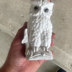  Vintage White Porcelain Owl