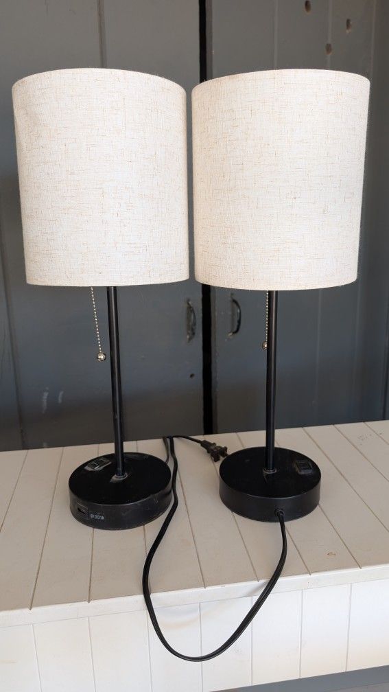 Set Of Two Lamps - 19" Tall