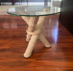 MidCentury Faux Bamboo Side Table