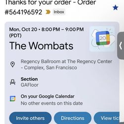 The Wombats Concert - 2 Tickets