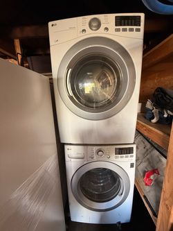 LG Stackable Front-Load Washer & Electric Dryer Set - White