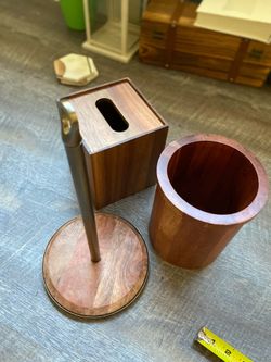 Miscellaneous wood Target kitchen decor: paper towel holder, tissue box cover, utensil holder