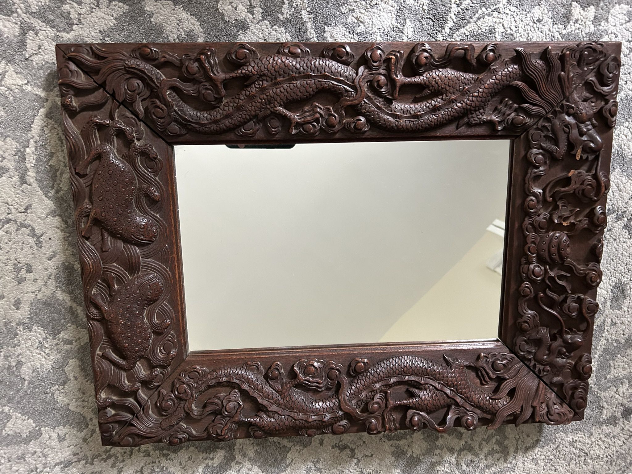 Fredrick Loeser Antique Wood Carved Mirror