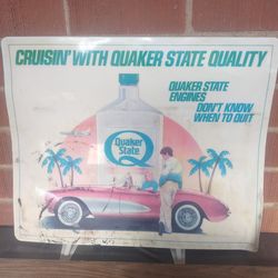 Vintage Quaker State counter pad advertising sign