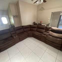 Sectional With Dual Power Arm Recliners