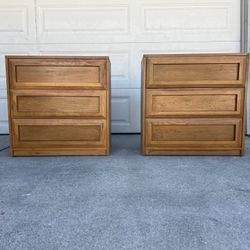 Set of two 3 drawer dresser solid woodby Bassett furniture