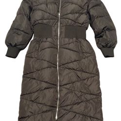 Steve Madden Women's Long Norma Puffer Coat Jacket Black Size Medium