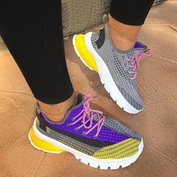 Colorblock Lace Up Sneakers