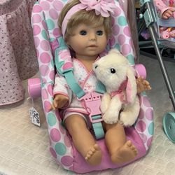 Gotz Baby Doll with 3-in-1 Baby Carrier that Converts from Car Seat to Carrier to Rocker